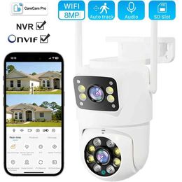 Wireless Camera Kits 8MP dual lens PTZ WIFI camera 4K highdefinition dual screen Ai body recognition outdoor 4MP safety video surveillance camera CareCa J240518