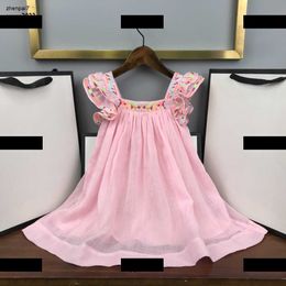 Top designer baby clothes Spicy shoulder tassel sleeve design dress Kids Skirt Size 100-160 CM girl Summer lace dress April01