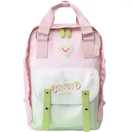 School Bags Gradient Colour Nylon Waterproof Backpacks Women Fashion Cute Backpack Teenagers Girls Simple Versatile Large Capacity Bag