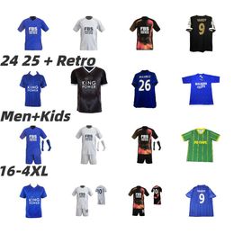 24 25 Leicester Soccer Jerseys CITY VARDY Grey DAKA BARNES NDIDI IHEANACHO NDIDI HALL WINKS PRAET 1984 15 16 17 18 19 Home away Football shirt Men Kids Kit uniform