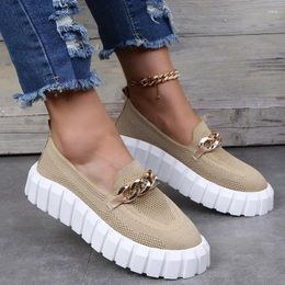 Casual Shoes Stretch Fabric Women Flat Platform Woman Fashion Sneakers Plus Size 43 Loafers Spring Autumn