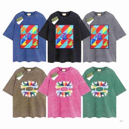 Mens Designer T-Shirt Summer GU Shirts Brand Vintage Retro Washed Tees Mens Womens Short Sleeve Hip Hop Streetwear Tops Shorts Clothing Clothes G-30 PO97