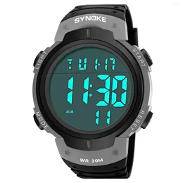 Wristwatches SYNOKE Men Digital Watch Alarm LED Watches Electronic Clock Large Dial Outdoor Waterproof Military Sports For