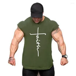 Men's Tank Tops Summer GYM Fitness Sports Cotton Breathable Loose Fit Training Sleeveless T-shirt Quick Drying Vest Male Top