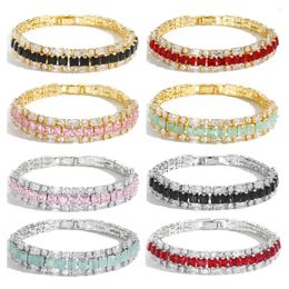 Charm Bracelets Luxury Women's Tennis Bracelet Multicolor Zircon For Women Wholesale Wide CZ Chain On Hand Jewelry