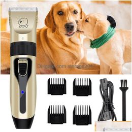 Dog Grooming Electrical Hair Trimmer For Pets Usb Rechargeable Shaver Low Decibel Animals Haircut Hine Drop Delivery Home Garden Pet Dhnlx