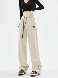 Women's Pants Beige Corduroy Vintage Korean Style Oversize Jogging Sweatpants Harajuku Black Wide Leg Jogger Sports Trousers