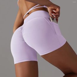 Women's Shorts Cross Waist Naked Feel Yoga Women Gym Fitness Runnning Squats Scrunch BuSquat Proof With Packet