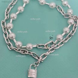 Desginer Tiffanyjewelry T Home Seiko High Quality New Product Pearl Bracelet U-shaped Lock Geometric Simplicity Womens Jewelry 665