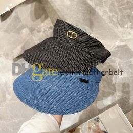 Designer Snapback Denim Empty Top Caps Men Women Travel Sun Visor Caps Metal Letter Adjustable Fitted Ball Cap