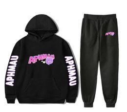 Men039s Tracksuits Aphmau Logo Merch Print Fall Suit Hoodies Hooded Ankle Banded Pant Two Piece Set Street Clothes PantMen0398900995