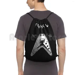 Backpack The Flying V Drawstring Bag Riding Climbing Gym Guitar Guitars Electric Music N Roll