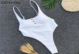 White Bather 2018 Sexy high cut leg one piece swimsuit women Swimwear Backless thong Bathing suit Swim female Monokini9814618