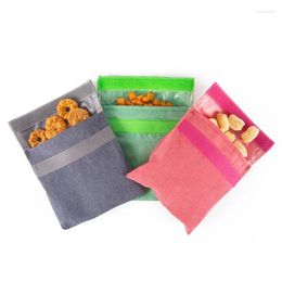 Storage Bags 100Pcs/Lot Sandwich Snack Bag Reusable Washable Lunch Multifunctional Fruit Pouch Container Portable Pocket