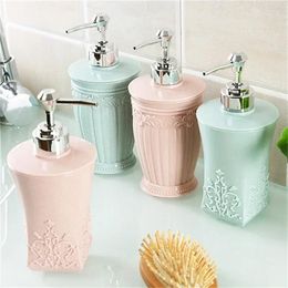 Liquid Soap Dispenser Fashion Stained Carved Glass Bathroom Sanitizer Bottle Hand Pump Emulsion Shampoo Bath Shower Gel Press