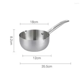 Pans Stainless Steel Uncoated Nonstick Saucepan Household Milk Cooking Pot Frying Pan Induction Cooker Gas Stove Kitchen Utensils