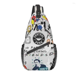 Backpack Funny Friends Collage Sling Bags Men Cool TV Show Shoulder Crossbody Chest Travelling Daypack