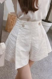 Women's Shorts Jacquard Short High Waist Skirt A-line Mini Pants Back To Shool Summer Vintage Women Bottom DM1BSP008