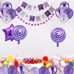 Party Decoration 12 Inch Purple Latex Balloon Foil Balloons For Birthday 47pcs Set 18 Aluminium Star