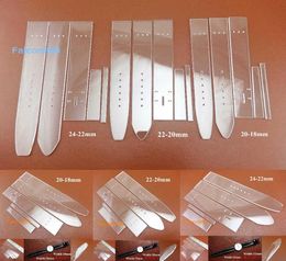 3sets Leather Craft Acrylic Watch Strap Band Stencil Template Tool 18-24mm 3size Sewing Carving Stitching Stamping Knife Cutter 240520