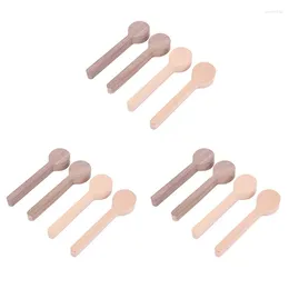 Spoons SV-Wood Carving Spoon Blank Beech And Walnut Wood Unfinished Wooden Craft Whittling Kit For Whittler Starter (12Pcs)