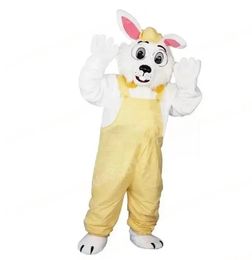 Christmas yellow clothes rabbit Mascot Costume Cartoon theme character Carnival Adults Size Halloween Birthday Party Fancy Outdoor Outfit For Men Women