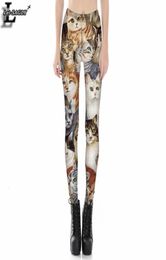 LeiSAGLY Women Leggings Summer Lovely Cat Printed Pattern Legging Slim Casual Gothic Interest Leggins Lady Sexy Pants Lgs38243286173