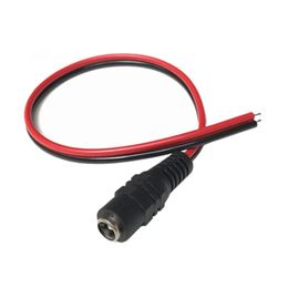 10Pcs 2.1x5.5 Mm Female Plug 12V DC Power Pigtail Cable Jack for CCTV Security Camera Connector