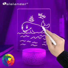 Lamps Shades Rewritable Night Lights with Message Board Girl Bedroom Sleep Light Cute Soft Light Desk Lamp Room Decor Desktop Ornaments Gifts Y240520X25Q