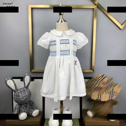 Top designer girl dress Kids Skirt Embroidered logo baby dress Size 100-160 CM Abdominal slimming pleated design girl skirt June05