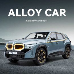 Diecast Model Cars New 1 24 BMW XM Alloy Metal Diecast Model Car Casting Sound And Light Childrens Toys Gift With Kids Collectibles Hobbies Gifts Y240520HFQH