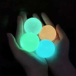 LED Toys 5 pieces of colorful Luminou balls with high bounce and glowing balls glued to walls home party decorations childrens adult gifts anxi