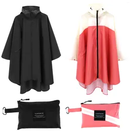 Raincoats Rain Poncho With Storage Bag Waterproof Jacket Zipper Lightweight Coat Hooded Raincoat