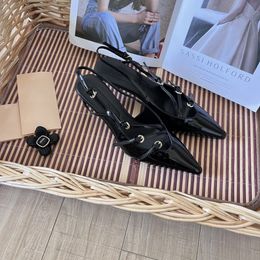 Designer Sandals Luxury Top Patent Leather Pointy 5cm High Heels New Fashion Women One Strap Party Shoe Brand Sexy Dress Shoes Thin band Heel Wedding Shoes