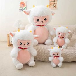 Stuffed Plush Animals 25-65cm Lovely White Sheep with Bell Plush Toy Cartoon Stuffed Animal Soft Lamb Plushies Doll for Baby Kids Accompany Toys Gifts