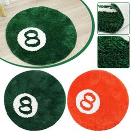 Carpets Top Quality Simulation Billiards 8 Ball Rug Round Tufting Soft Chair Pad Anti-slip Bath Floor Mat Kids Bedroom Black Carpet 2024