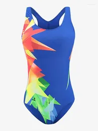 Women's Swimwear 2024 Digital Print One Piece Bodysuit Racer Back Sport Swimming Suits For Women Competition Bathing