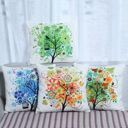 Pillow Decorative Throw Cover Tree Of Life Lumbar Decorate Colourful S Home Decor Cojines Decorativos