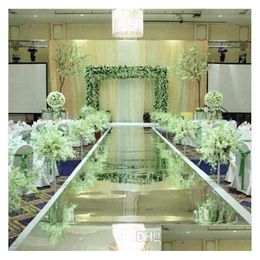 Party Decoration New Arrival 1.2M Wide 10M Lot Shiny Wedding Centerpieces Decor Runner Aisle Sier Plastic Mirror Carpet Drop Delivery Dhzgh