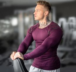 Men Skinny Long sleeves t shirt Gym Fitness Bodybuilding Elasticity Compression Quick dry Shirts Male Workout Tees Tops Clothing4145731