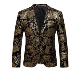 2018 New Male Floral Jacket Suit Mens Blazers Fashion Single Button Suits Slim Fit Party Blazers Plus Size M4XL5173329