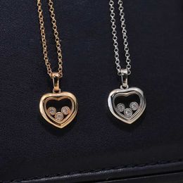 Collane a sospensione a cingola Nuova collana a forma di cuore in argento 925 Sterling Adatto alle feste di gioielli di marca di lusso da donna Gioielli di natale J240518