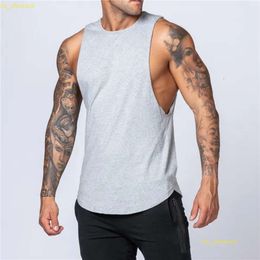 New Design Muscle Fit Plain Blank Sleeveless Workout Sportswear 100% Cotton Tank Top For Men Workout Gym Mens Tank Top Vest Muscle Sleeveless Sportswear 892