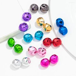 Stud Earrings 1.9CM Acrylic Multi Color Round Hammered For Women Gold Planted Geometric Earring Trendy 2024 Jewelry