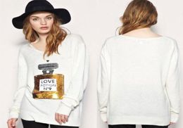 WholeFashion Popular Knit Women Love Potion 3d Pullovers With Perfume Bottle Sequin Casual Sweater Tops Shirt Loose Jumper Ca3839998