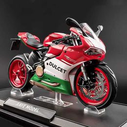 Diecast Model Cars 1 12 Ducati 1199 Panigale Alloy Motorcycle Model Die cast Metal Racing Motorcycle Model Sound Light Ornament Childrens Toy Gifts Y2405207TO9