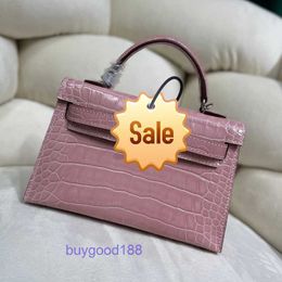 Top Ladies Designer eKollay Bag 2024 New Mini Second Generation Bag Crocodile Pattern Cowhide Half Handmade Wax Thread Sewn All Steel Hardware Womens Bag