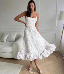 Casual Dresses JAMERARY Fashion 3D Flower Solid A Line Pleated Midi Long Prom Dress Women Summer Autumn Straps Party Evening