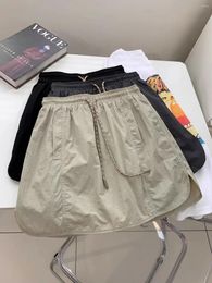Skirts American Quick Drying Casual Cargo Skirt Summer Elastic Loose Slimming Anti Glare High Waist Parachute Shorts For Women