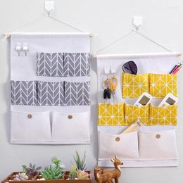 Storage Bags Simple Student Dormitory Cotton And Linen Hanging Bag Bathroom Waterproof Bedroom Wall